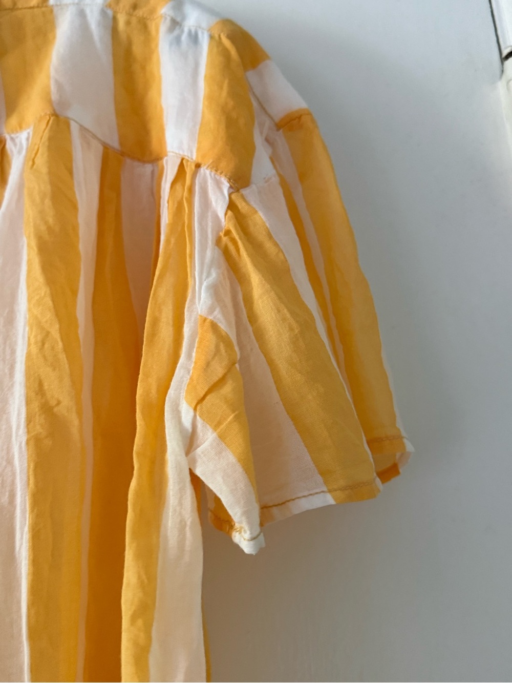 We The Free Yellow & White Striped Button-Down Shirt size M (oversized) - Picture 4 of 11